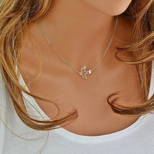 304 Stainless Steel Origami Animal Necklace for Women