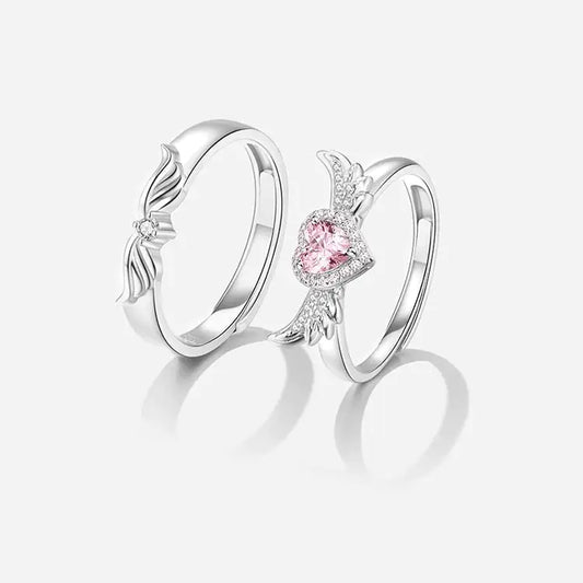 Sterling Silver Angel Wings Couple Rings